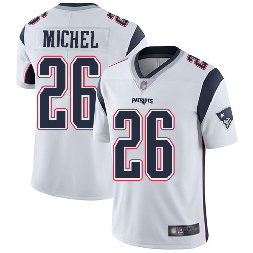 New England Patriots Football #26 Vapor Untouchable Limited White Men Sony Michel Road NFL Jersey->women nfl jersey->Women Jersey